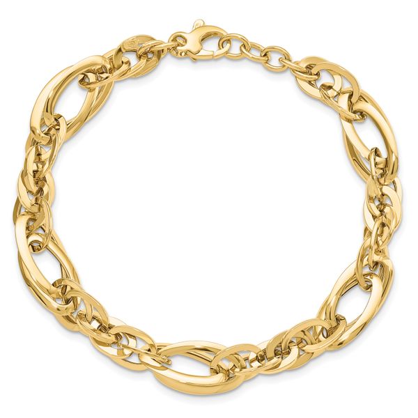 Leslie's 14K Polished Fancy Link .75in ext. Bracelet - Image 4