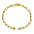 Leslie's 14K Polished Textured Hinge Cuff Bangle - Image 2