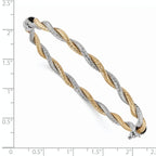 Leslie's 14K w/ White Rhodium Textured Hinged Bangle - Image 2