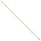Leslie's 14K Two-tone Polished Heart with 1in ext. Anklet - Image 2