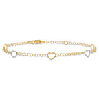 Leslie's 14K Two-tone Polished Heart with 1in ext. Anklet - Image 3