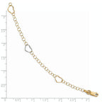 Leslie's 14K Two-tone Polished Heart with 1in ext. Anklet - Image 4