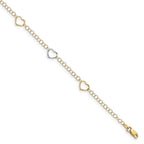 Leslie's 14K Two-tone Polished Heart with 1in ext. Anklet