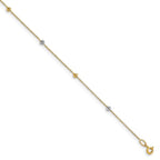 Leslie's 14K Two-Tone Polished D/C with 1in ext. Anklet