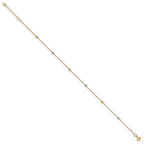 Leslie's 14K Two-Tone Polished D/C with 1in ext. Anklet - Image 2