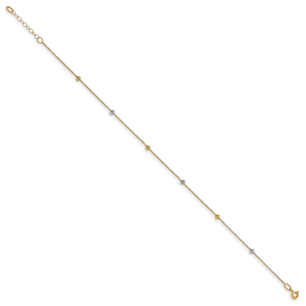 Leslie's 14K Two-Tone Polished D/C with 1in ext. Anklet - Image 2