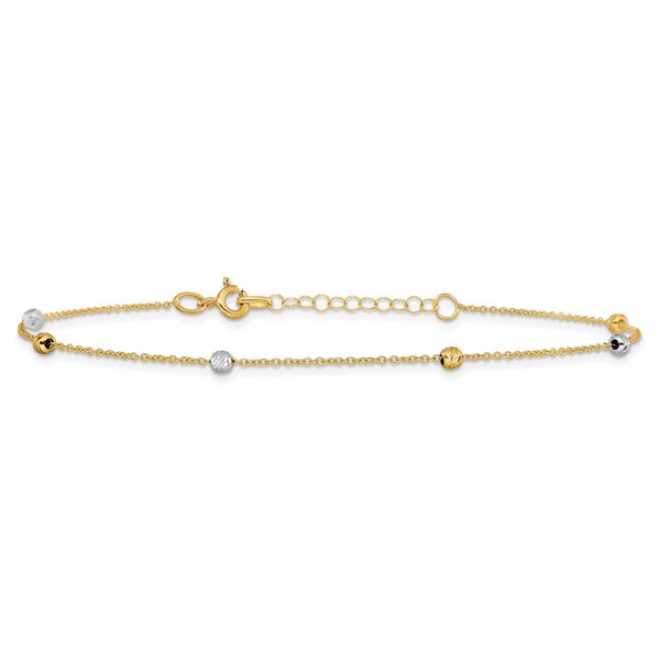 Leslie's 14K Two-Tone Polished D/C with 1in ext. Anklet - Image 3