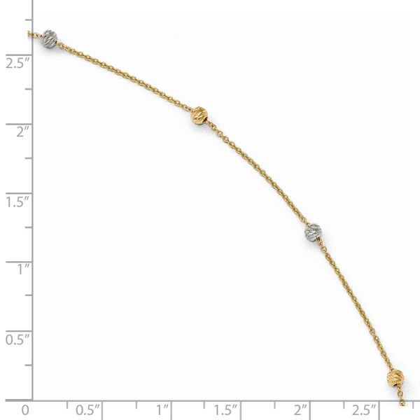 Leslie's 14K Two-Tone Polished D/C with 1in ext. Anklet - Image 4