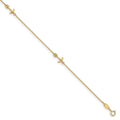14K CZ Polished Anchor with 1in ext. Anklet