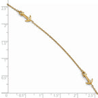 14K CZ Polished Anchor with 1in ext. Anklet - Image 4