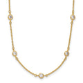 Leslie's 14K Polished CZ Station with 2in ext. Necklace