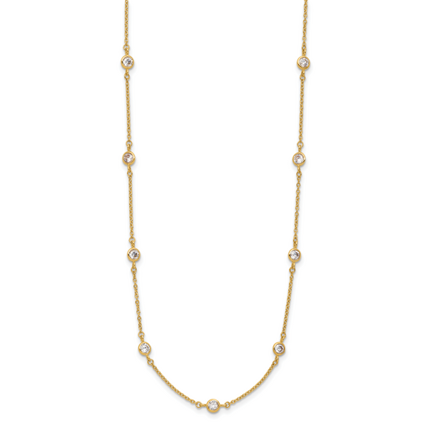 Leslie's 14K Polished CZ Station with 2in ext. Necklace - Image 2