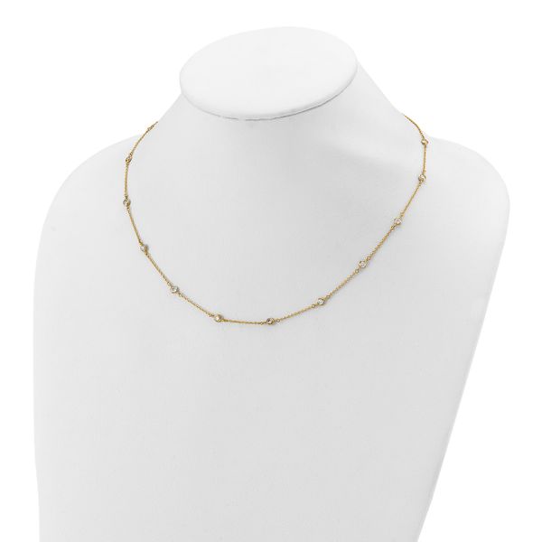 Leslie's 14K Polished CZ Station with 2in ext. Necklace - Image 3