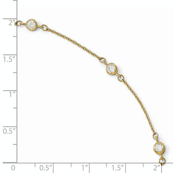 Leslie's 14K CZ Polished with 1in ext. Anklet - Image 4