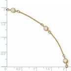 Leslie's 14K CZ Polished with 1in ext. Anklet - Image 4