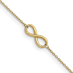 Leslie's 14K Polished Infinity with 1in ext. Anklet