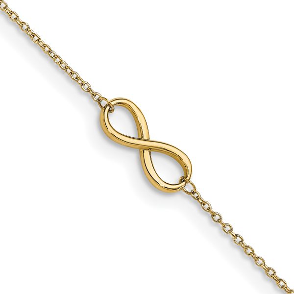 Leslie's 14K Polished Infinity with 1in ext. Anklet
