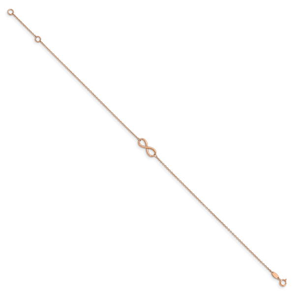 Leslie's 14K Rose Gold Polished Infinity with 1in ext. Anklet - Image 2