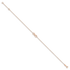 Leslie's 14K Rose Gold Polished Infinity with 1in ext. Anklet - Image 2