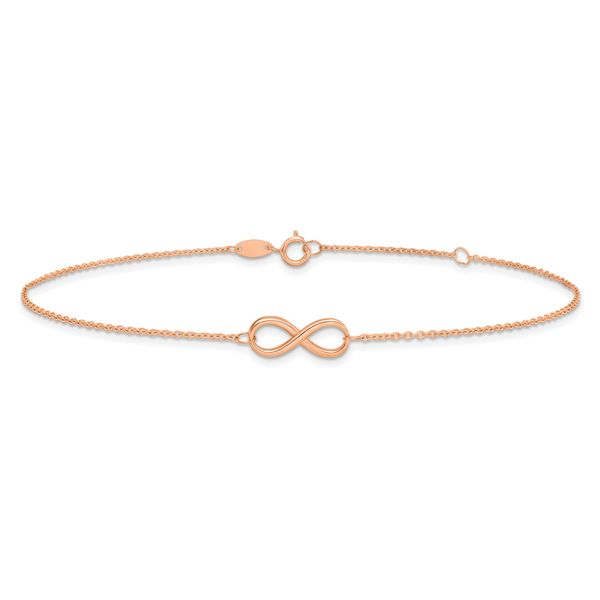 Leslie's 14K Rose Gold Polished Infinity with 1in ext. Anklet - Image 3