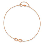 Leslie's 14K Rose Gold Polished Infinity with 1in ext. Anklet - Image 4
