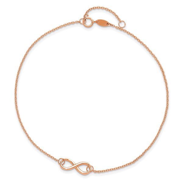 Leslie's 14K Rose Gold Polished Infinity with 1in ext. Anklet - Image 4