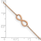 Leslie's 14K Rose Gold Polished Infinity with 1in ext. Anklet - Image 5