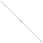 Leslie's 14K White Gold Polished Infinity with 1in ext. Anklet - Image 2