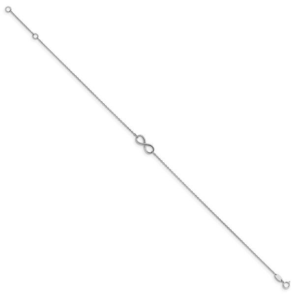 Leslie's 14K White Gold Polished Infinity with 1in ext. Anklet - Image 2