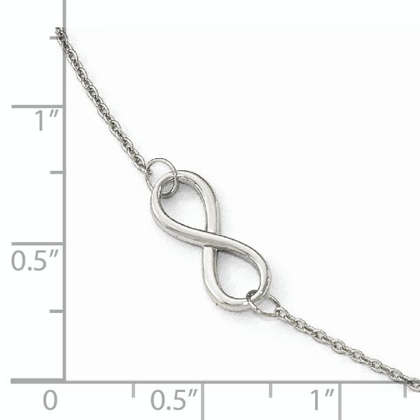 Leslie's 14K White Gold Polished Infinity with 1in ext. Anklet - Image 4
