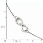 Leslie's 14K White Gold Polished Infinity with 1in ext. Anklet - Image 4