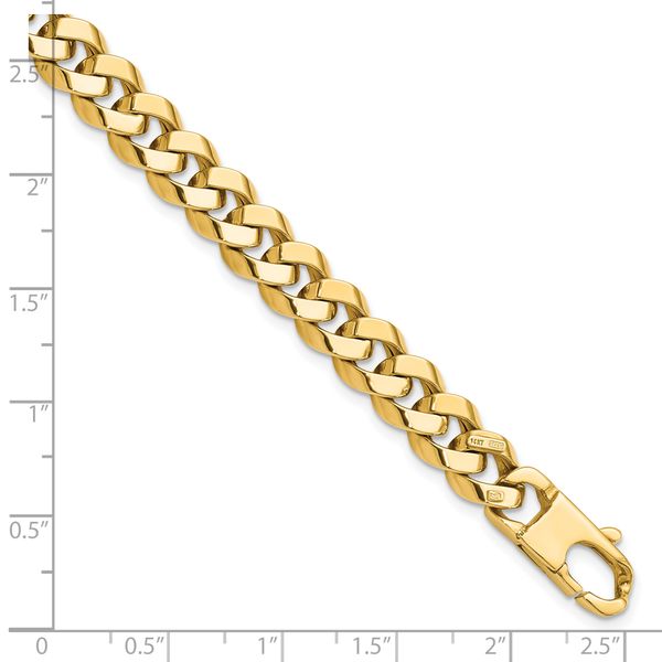 Leslie's 14K 8.5mm Beveled Curb Bracelet - Image 4