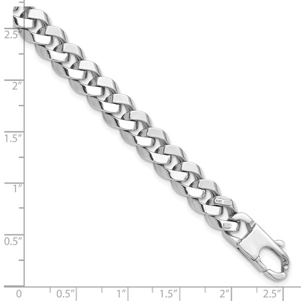 Leslie's 14K White Gold 8.5mm Beveled Curb Bracelet - Image 4