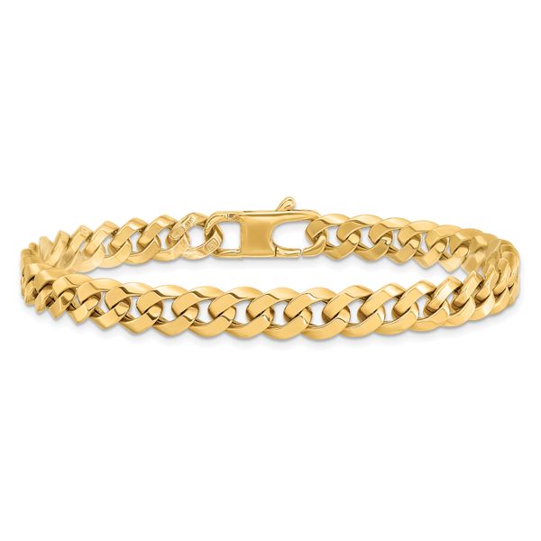 Leslie's 14K 7.0mm Beveled Curb Bracelet - Image 3