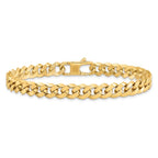 Leslie's 14K 7.0mm Beveled Curb Bracelet - Image 3