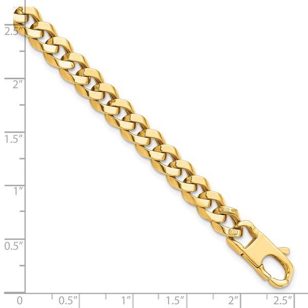 Leslie's 14K 7.0mm Beveled Curb Bracelet - Image 4