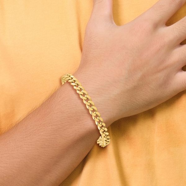 Leslie's 14K 7.0mm Beveled Curb Bracelet - Image 5