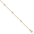 Leslie's 14K Polished and D/C with 1in ext. Anklet