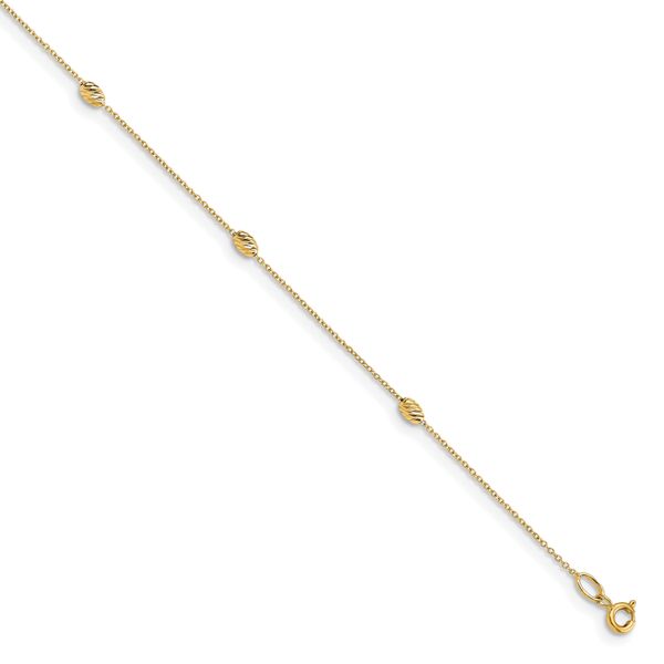 Leslie's 14K Polished and D/C with 1in ext. Anklet