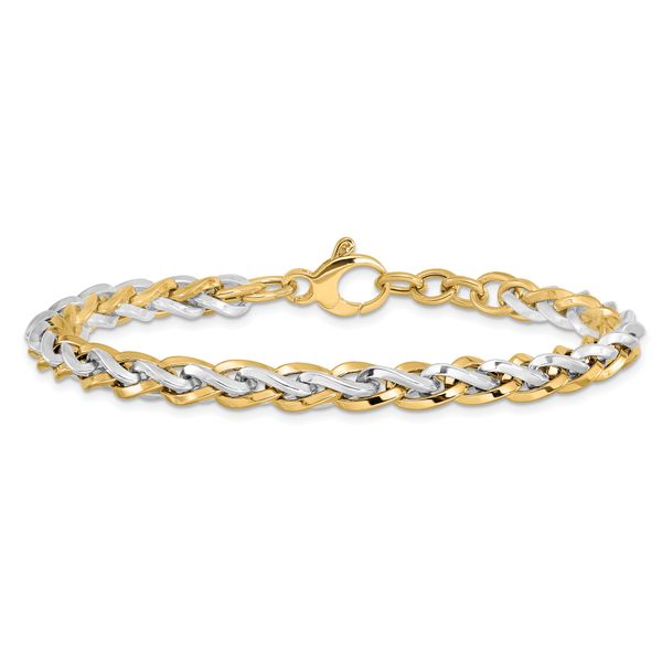 Leslie's 14K Two-tone Polished Fancy Link Bracelet - Image 3