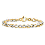 Leslie's 14K Two-tone Polished Fancy Link Bracelet - Image 3