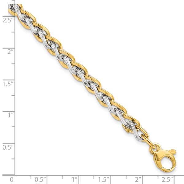 Leslie's 14K Two-tone Polished Fancy Link Bracelet - Image 4