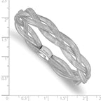 Leslie's 14K w/White Rhodium Plating Fancy Stretch Bangle Bracelet - Image 2