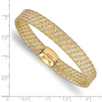 Leslie's 14K w/Rhodium Polished Mesh Stretch Bracelet - Image 2
