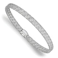 Leslie's 14K w/White RH-plating Fancy Stretch Bangle Bracelet