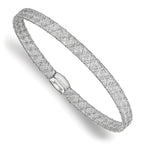 Leslie's 14K w/White RH-plating Fancy Stretch Bangle Bracelet
