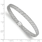 Leslie's 14K w/White RH-plating Fancy Stretch Bangle Bracelet - Image 2