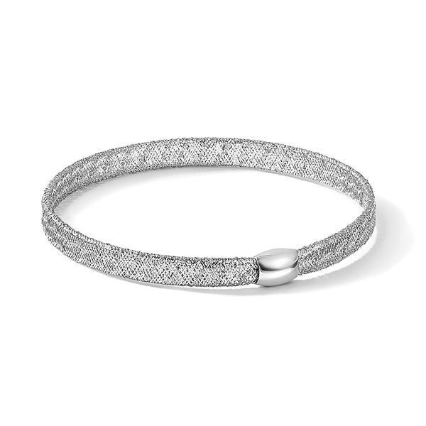 Leslie's 14K w/White RH-plating Fancy Stretch Bangle Bracelet - Image 4