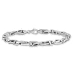 14K White Gold Polished Fancy Link Bracelet - Image 3