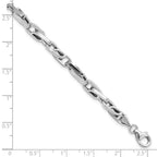 14K White Gold Polished Fancy Link Bracelet - Image 4